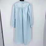 NWT Vintage Nicole Women's Satin‎ Long Sleeve Maxi Nightgown Light Blue Medium Photo 2