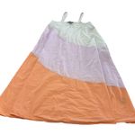 VEDA Dress Womens P XX Small Pastel Colorblock Cotton Midi Sundress Pockets Size XXS Photo 1