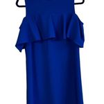 Tahari  Blue Mid Length Cold Shoulder Dress Sz 6 Photo 0