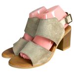 L'Artigiano Lucchese Italy Tan Suede Leather Chunky Heel Sandals EU 40 US 9.5 Photo 0