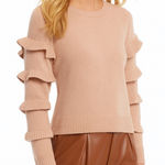 Antonio Melani  Cashmere Ruffle Sleeve Sweater L - Elegant Layering Staple Photo 0