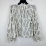 Madewell Shirred Balloon Sleeve Top Blouse Geometric Print Lighthouse XL NWT Photo 9