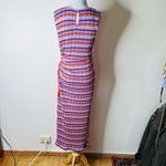 ZARA  Purple and Orange Striped Cold Shoulder Knit Dress Photo 8