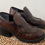 EXPRESS Y2k Chunky Brown Leather Loafers Photo 0