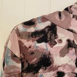 Coco Bianco EUC Coco Bianca women’s mauve pink abstract stretch‎ 3/4 sleeve cowl tunic top L Photo 6