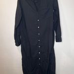 Frank & Eileen  Rory Maxi Shirt Dress Washed Linen Black Size XS Photo 6
