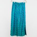 VTG Handmade Womens Maxi Skirt Size S Blue Green Floral Boho Maximalist Retro Photo 4
