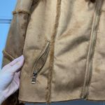 Boutique Wiya | Faux Suede Fur Full Zip Moto Jacket Camel Sz Medium Photo 5