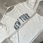 Brandy Melville Tshirt new york long sleeve crop oversized womens White one size Photo 2