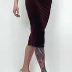 American Apparel Vintage Y2K Velvet Pencil Skirt in Burgundy | Size S Photo 1