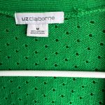 Liz Claiborne Vibrant Green Cardigan 100% Cotton Size Medium Photo 2