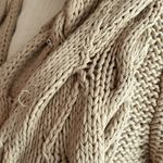 The Limited  vintage tan linen and cotton chunky cable knit open front cardigan Photo 6