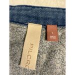 Anthropologie PILCRO  Flounced Tunic Dress Chambray Fray Hem L Photo 4