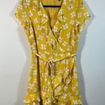 Bardot  Abstract Daisy Mini Yellow Floral Ruffle Spring Tiered Dress Women 10 Photo 1