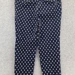 Ann Taylor LOFT  Women's Marisa Pants Blue Printed Size 10 Petite Cotton Ankle Photo 1