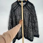 Black & White Avenue Sheer Bomber Jacket Womens 26/28 (3X) Black White Leopard Print Full Zip Photo 12