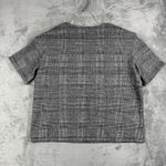 Banana Republic Plaid Top Womens Small Gray Glen Check Short Sleeve Minimalist Photo 2