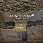 Ann Taylor Black Textured Zippered Jacket Puff Shoulder Size 12 Photo 5