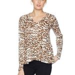 William Rast 2/$30 Gryphon Animal Print Leopard Cheetah Long Sleeve Top Blouse Photo 0