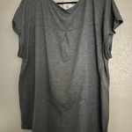 Style & Co . Gray Tee with Peace Sign and Floral Design Photo 1