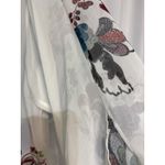Citron Santa Monica Women's 2X Floral Print Silk Kimono Topper Jacket White Size XXL Photo 3