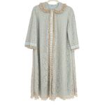 ODETTE BARSA Womens Vintage Coquette Blue Lace Bow Robe Duster Gown House Dress Size M Photo 0
