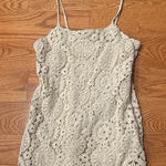 Mango Cream Crochet Mini Dress Photo 0