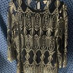 Reba  Elegant Black and Gold Lace Top NWT Photo 0