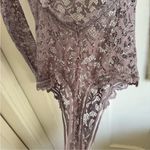 Victoria's Secret Victoria’s Secret lace long sleeve bodysuit size small. Lavender gray color Photo 4