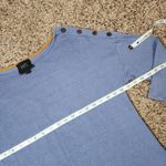 W5  Women's Blue Button-Shoulder 3/4 Sleeve Sweater Top Ribbed Size Large Photo 3