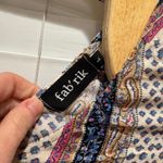 fab'rik  Women's Large Tie Front Top Blouse Bell Sleeve Fall floral Bohemian Print Photo 6