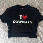 SheIn i love cowboys crop top Photo 0