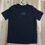 Nike NEW  Black Embroidered Short Sleeve Shirt Women’s Small Photo 1