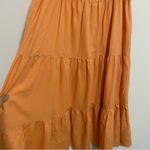 Charlie Holiday  Orange Tiered Linen Maxi Dress size Small Photo 3