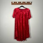 L&B Red Velour Swing Dress Size Small Valentines Photo 1