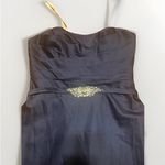 David's Bridal NWT David’s Bridal Navy Blue Satin Strapless Maxi Dress Prom Rhinestone Size 12 Photo 1