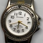 Vintage Milan date women wrist watch gold silver tone 28mm running Photo 2