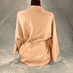 Stefanel Kimono Jacket Silk Linen Womens 12 Light Orange Tie Waist Long Sleeve Photo 1