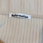 Reformation  Leighton Knit Top Ribbed Long Sleeve Cream Size Medium Photo 4