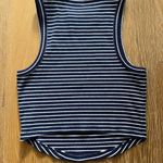 Aerie Blue and White Fitted Crop Tank Top Photo 3