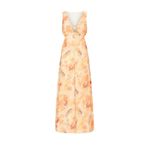 Significant Other Libby Cream Floral Plunge Neck Sleeveless Slip Maxi Dress Sz 8 Orange Photo 3