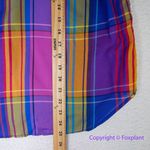 Ann Taylor Madras Plaid Tie Shoulder Tank Top Night Sky size XS Photo 4