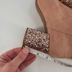 James Avery Old Navy Women's Faux Suede Glitter Block Heel Ankle Bootie Blush Pink Size 8 Photo 6