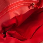 Bebe Fabiola Dome Logo Satchel Crossbody Handbag, Ruby Red Orange Excellent Photo 6