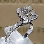 Stunning Silver Princess Cut 2.5 Carat CZ Statement Ring Size 7 Photo 1