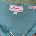 Panhandle New floral embroidered shirt  Floral Embroidered Top  v notch and tie Photo 2