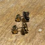 Vintage Rose Flower Gold Tone Earrings Photo 3