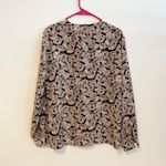 Pendleton Sophisticates by  High Neck Long Sleeve Mixed Print Blouse Top Womens L Photo 1
