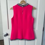 Sail To Sable Hot Pink Sleeveless Top Metallic Tweed Trim Size XS Photo 4