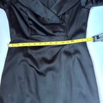 Kay Unger  Portrait Black Satin V-Neck Shawl Collared Sheath Evening Dress Size 8 Photo 8